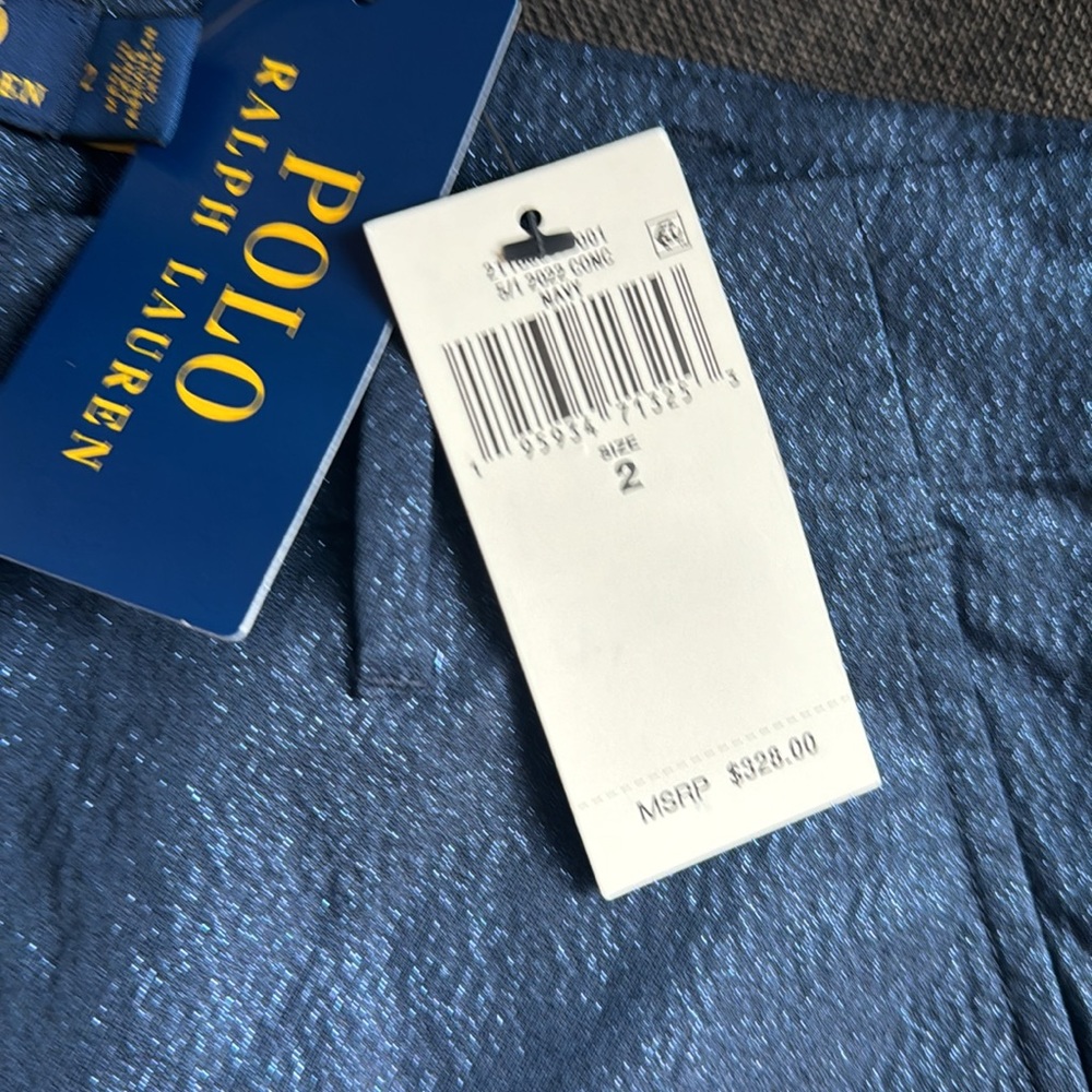 Polo Ralph Lauren Navy Blue Lurex High
Waist Wide Leg Pants 2 - NWT - Picture 8 of 8